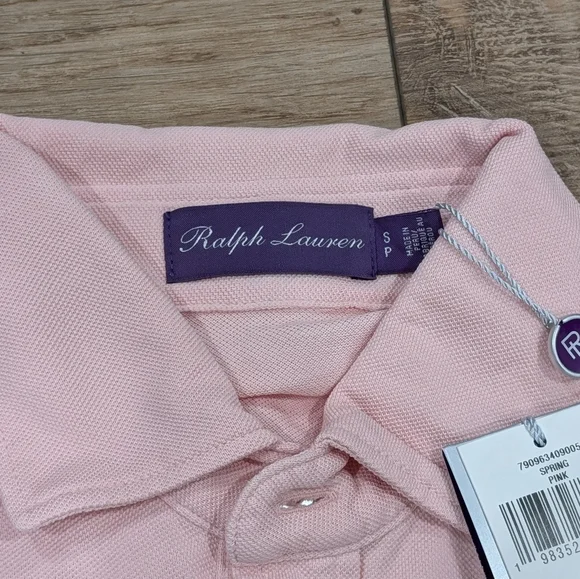 $395 Mens RALPH LAUREN PURPLE LABEL Washed Pique Polo Shirt Pink Small